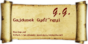 Gajdusek Gyöngyi névjegykártya